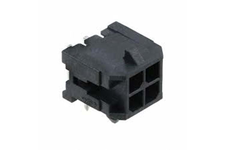 CONN 4P 90° 3mm BLACK MALE THT