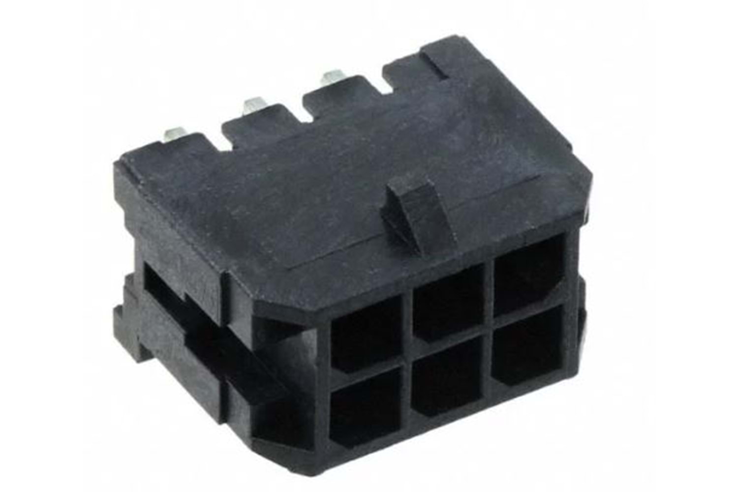 CONN 6P 3mm 90° FEMALE BLACK THT