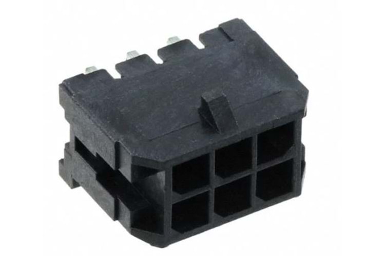 CONN 6P 3mm 90° FEMALE BLACK THT