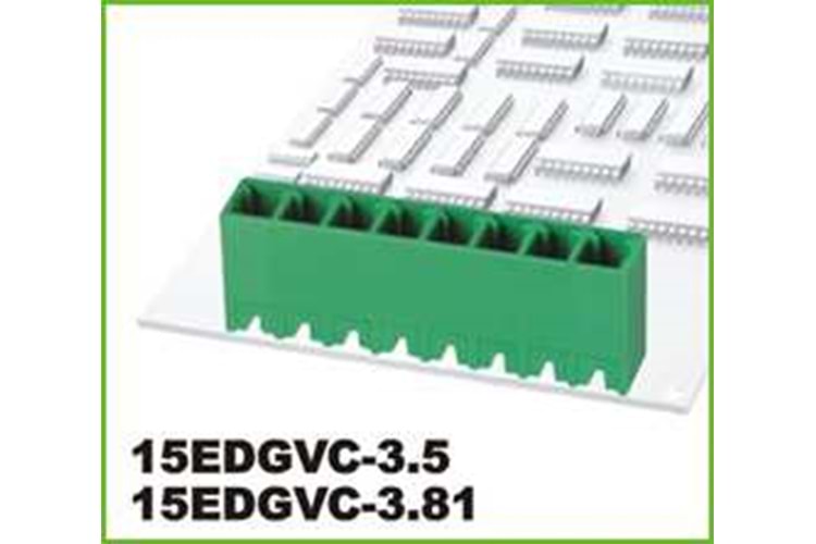TERM 5P 3.81MM 180* GREEN CLOSED MALE THT