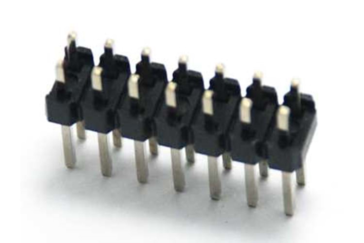 PIN HEADER 2x8 2.54mm 180° 12 mm MALE THT