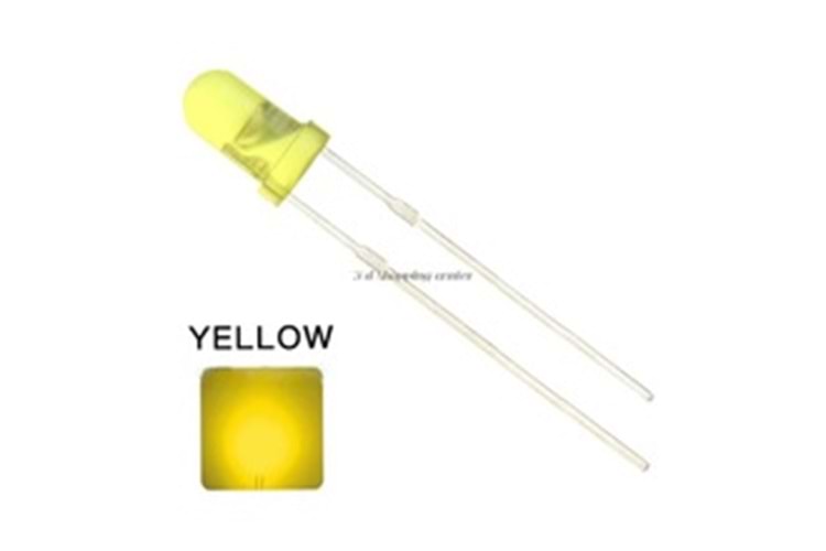 LED YELLOW 3mm DIFFUSED 4.0~18.0 mcd SB THT