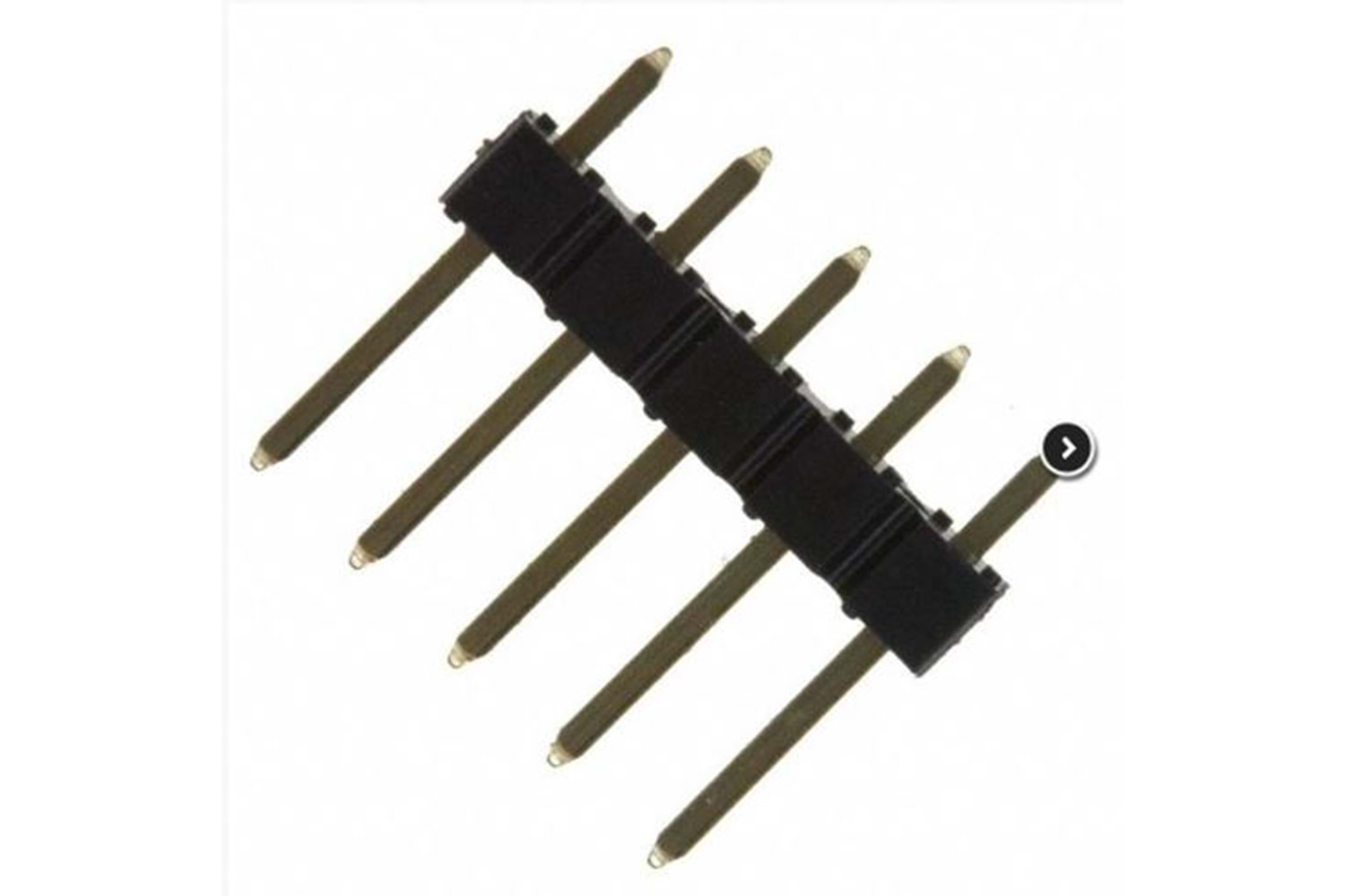 PIN HEADER 1x5 2.54mm 180° 12mm MALE THT