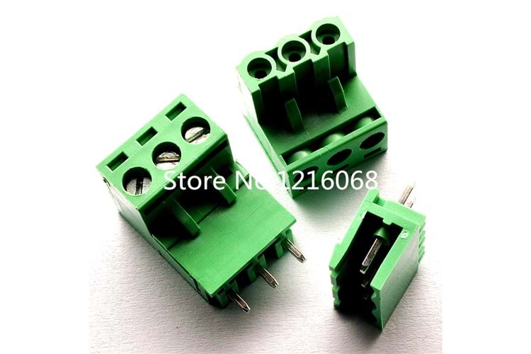 TERM 3P 5.08MM 180* GREEN OPEN MALE THT