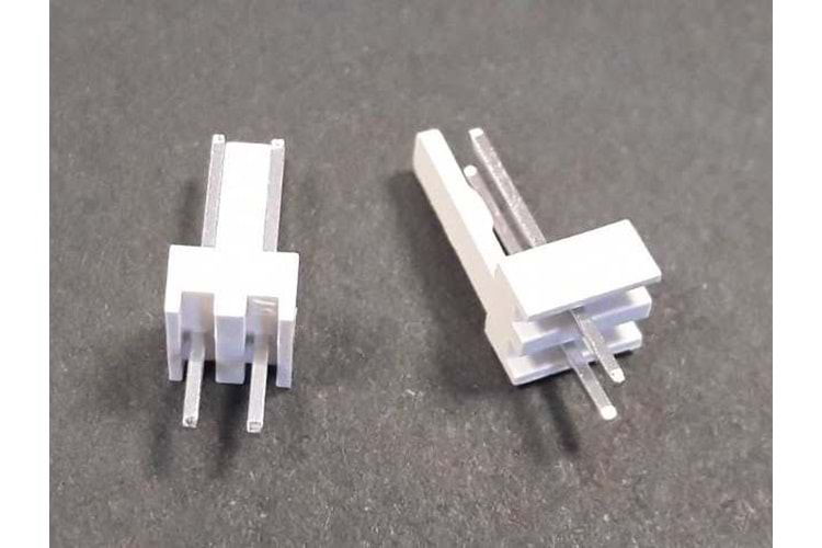 CONN 2P 2.54MM 180* WHITE TIN MALE THT