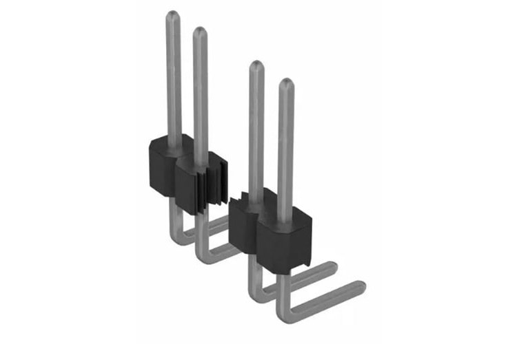 HEADER 1x10 2.54MM 90* MALE THT