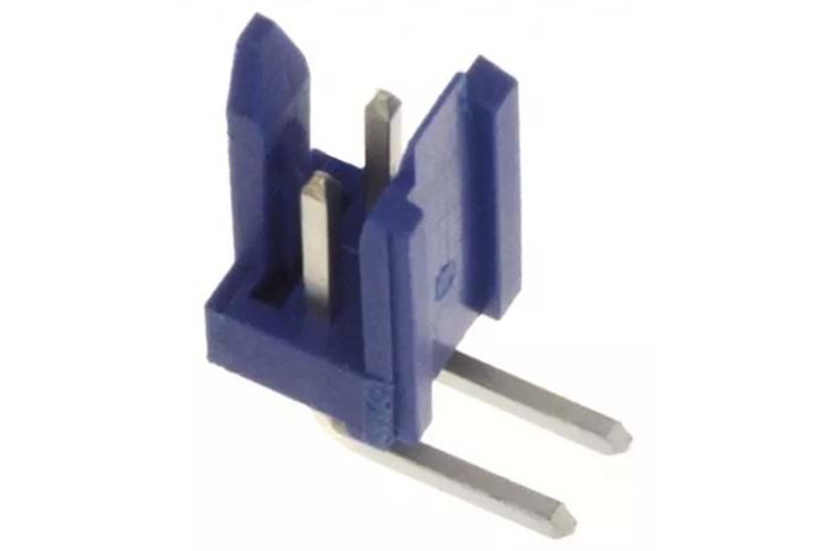 CONN HEADER 2P 2.54mm 90° BLUE MALE R/A THT