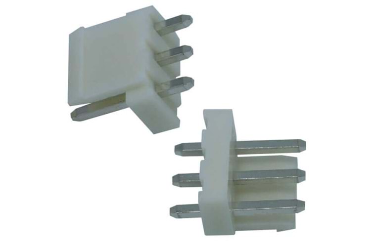 CONN 3P 3.96MM 180* WHITE TIN MALE THT
