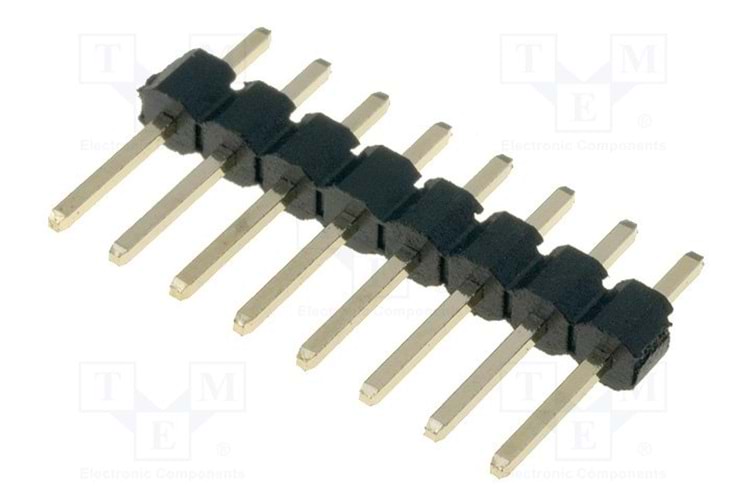 HEADER 1x8 2.54mm 180* MALE THT