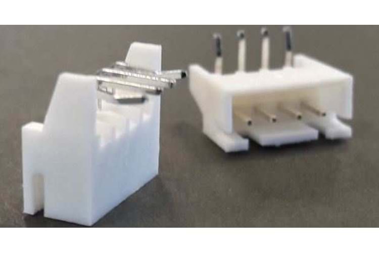 CONN 4P 2.50MM 90* MALE WHITE THT