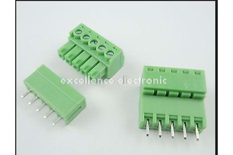 TERM 5P 3.81MM 90* GREEN CLOSED MALE THT