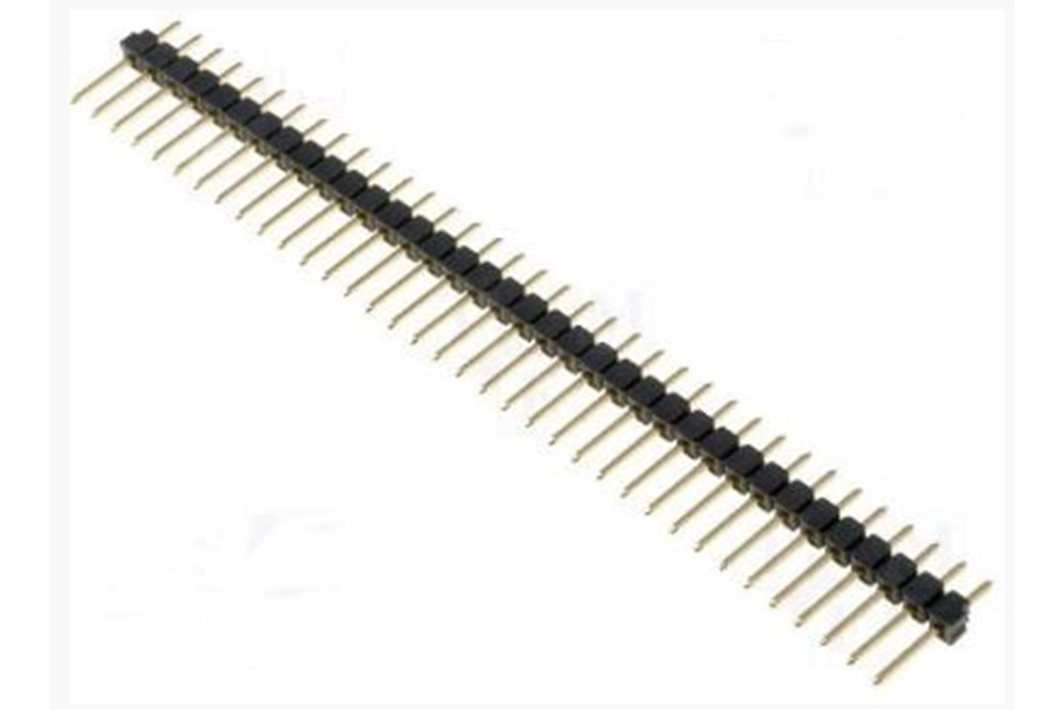 HEADER 40P (1x40) 2.54MM 12MM 180* MALE THT