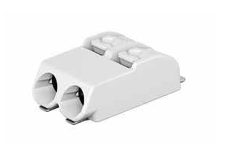 CONN 4mm 2-pole 0,75mm² WHITE TERMINAL THT