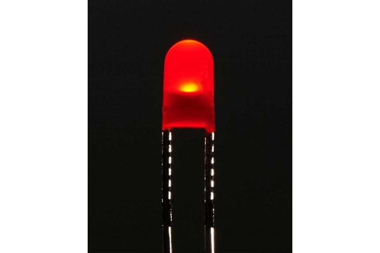 LED RED / DIFFUSED 1.8V 5MM 45mcd 30C THT ( Bacakları kesik var )
