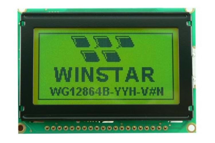 LCD DSP 128*64 LEDB.LIGHT STN POS YL-BLUE THT