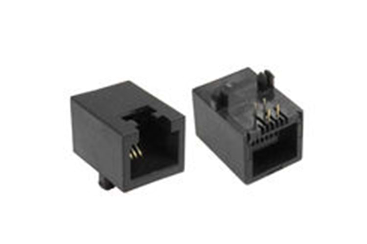 CONN RJ45 4P 90° 6P4C - GRAY THT