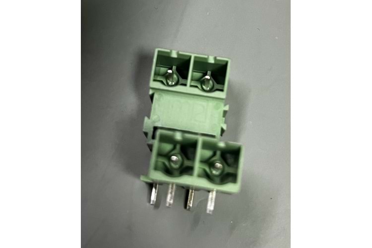 TERM 2P 7.62MM 90* 2xDUBLE CLOSED GREEN MALE THT