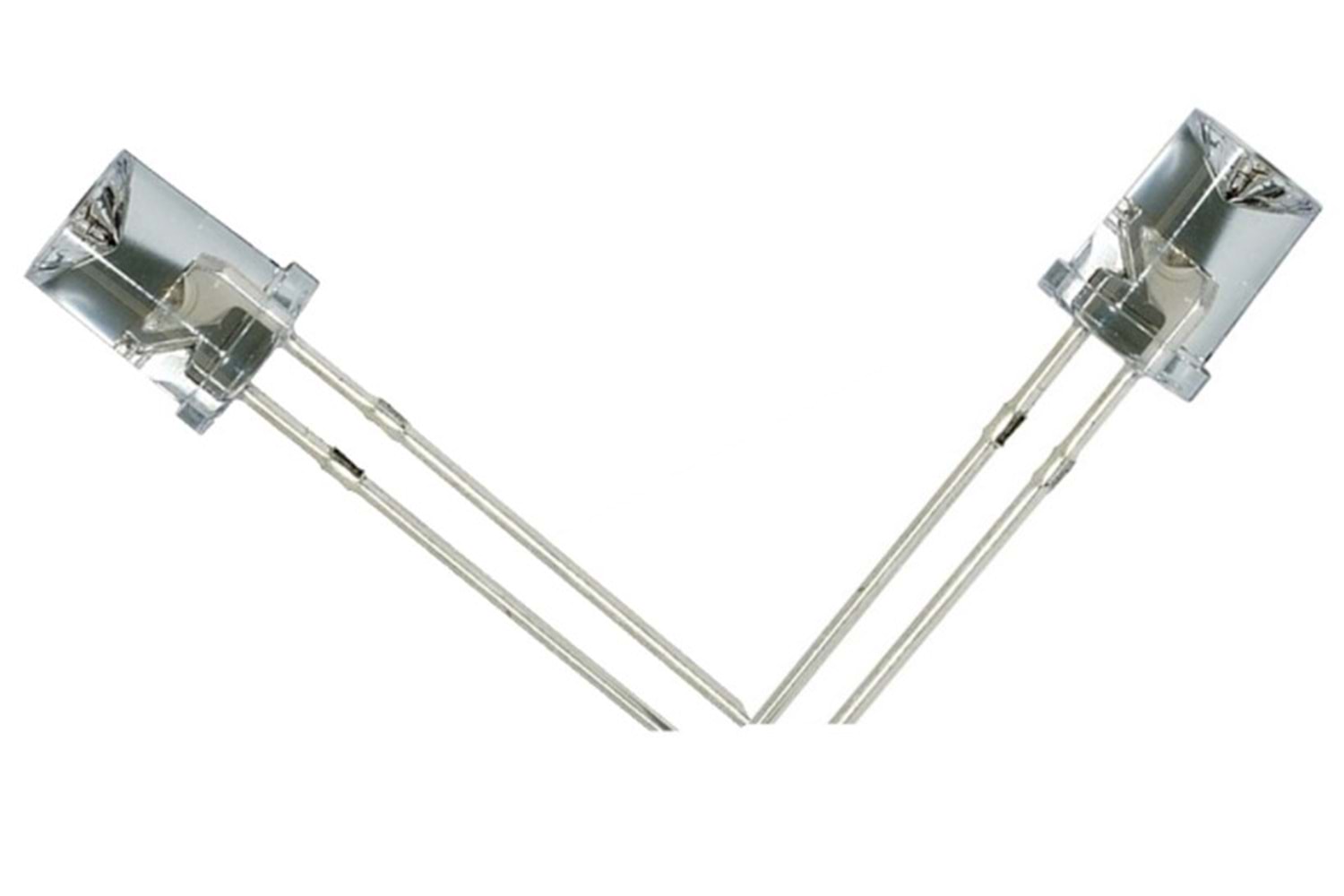 LED RED 5mm TRANSPARENT (CUT) FLAT THT