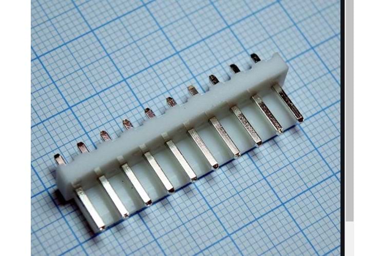 CONN 10P 2.54MM 180* MALE WHITE THT