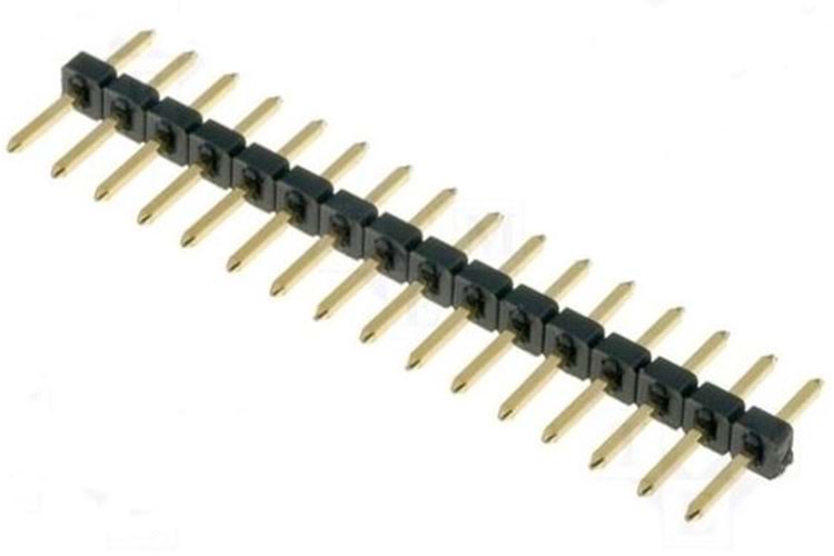 PIN HEADER GOLD 1x40 2.00mm 9.00mm 180° L1:2.80mm-L2:3.80mm MALE