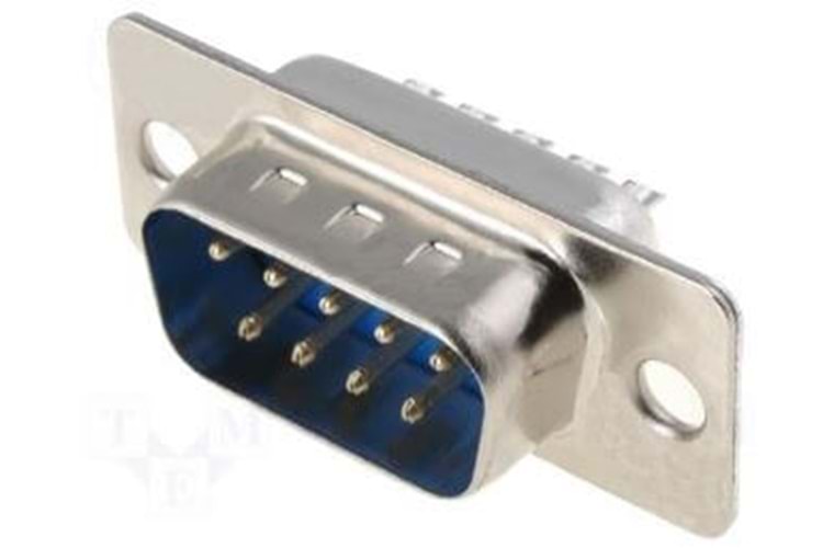 CONN DSUB 9PIN 180C SOLDER TYPE MALE BLUE THT