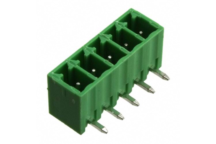 TERM 5P 3.81MM 90* GREEN MALE THT