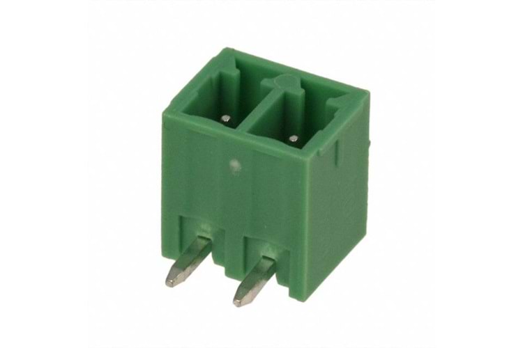TERM 2P 3.81MM 90* GREEN CLOSED MALE THT