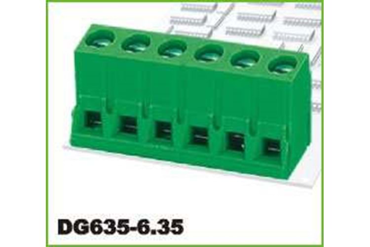 TERM.BLK.6.35MM 3P PCB TYPE GREEN GAOSONG