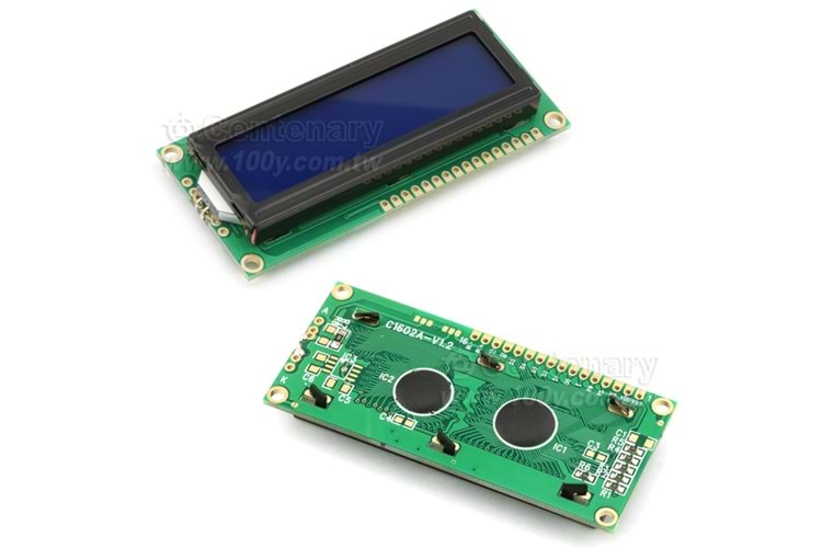 LCD 2X16 80x36mm C1602A-V1.2-5V-GRAY THT