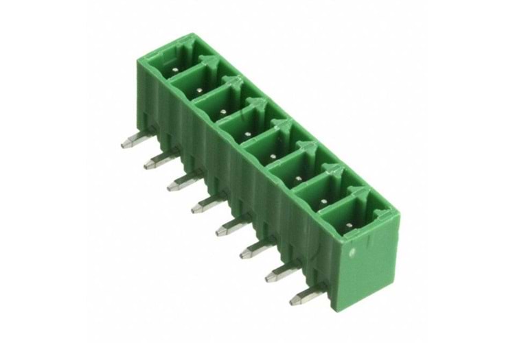 TERM 8P 5.08MM 180* GREEN CLOSED MALE THT