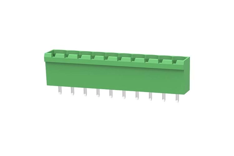 TERM 9P 5.08MM 180* GREEN CLOSED MALE THT