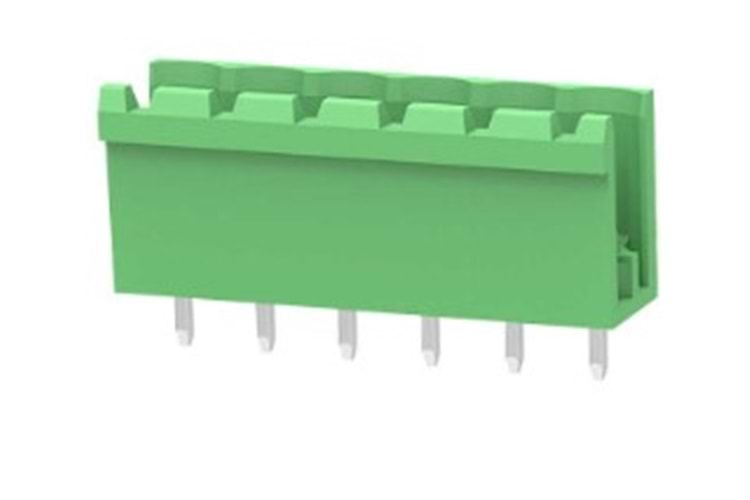 TERM 6P 5.08MM 180* GREEN OPEN MALE THT