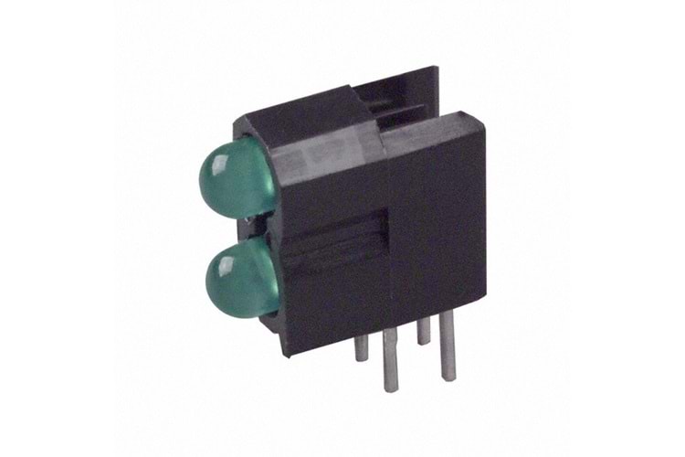 LED GREEN T1 DUAL RIGHT ANG PCB THT