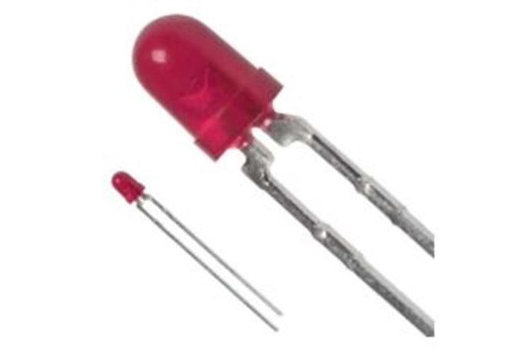 LED RED 6.35MM DIFFUSED T-1 T/H THT