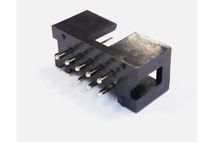HEADER BOX 10PIN(2x5) 2.54mm 180* MALE BLACK THT