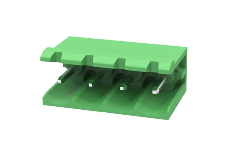 TERM.BLK 4P 5.08 90C MALE GREEN OPEN THT