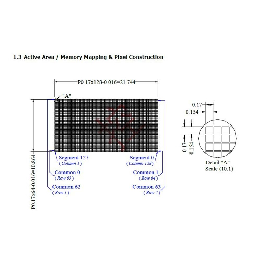 LCD OLED 128*64 27.50x27.80x3.0 (mm) THT