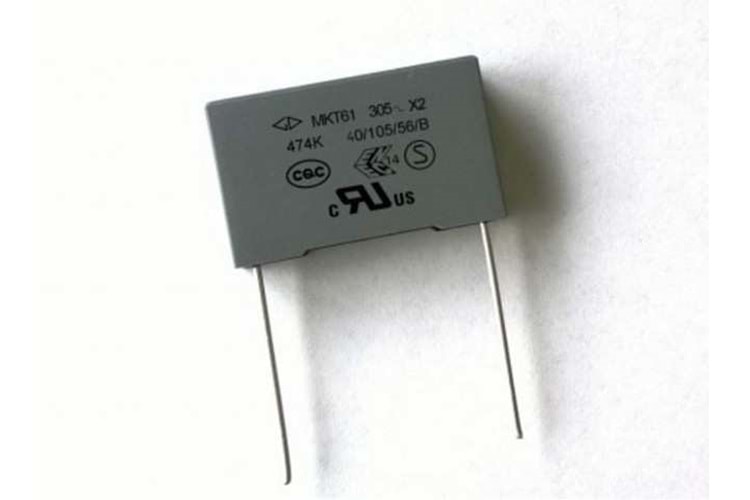 CAP.POL.1uF 305VAC 27.5MM 10% X2 MKT TB BOX SERİAL THT