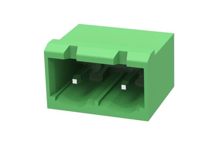 TERM 2P 7.62MM 90* GREEN CLOSED MALE THT