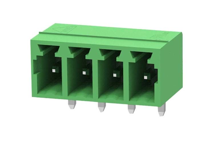 TERM.BLK.3.81MM 4P 90C MALE GREEN CLOSED