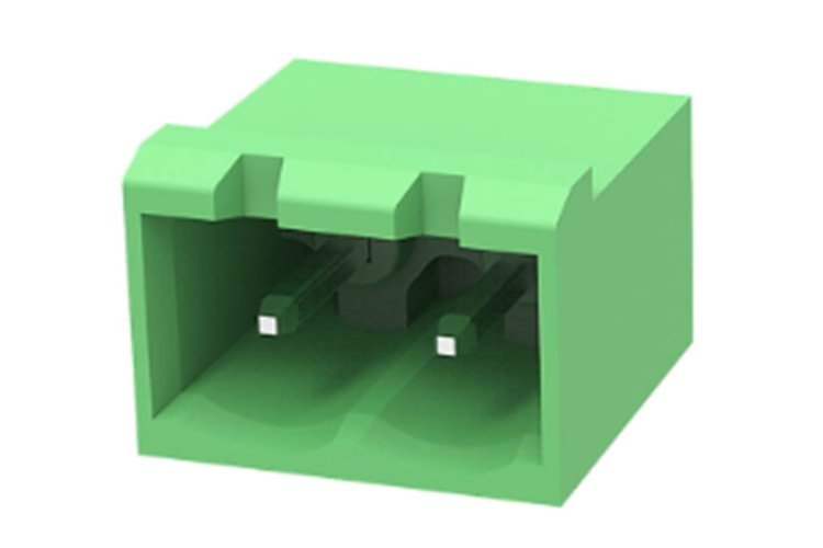 TERM 2P 5.08mm 90* GREEN CLOSED MALE THT