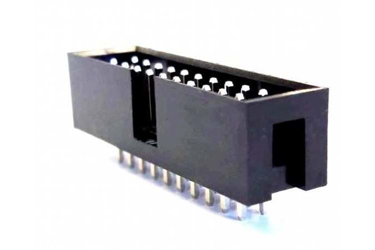 HEADER BOX 20P (2x10) 2.54mm 180* BLACK MALE THT