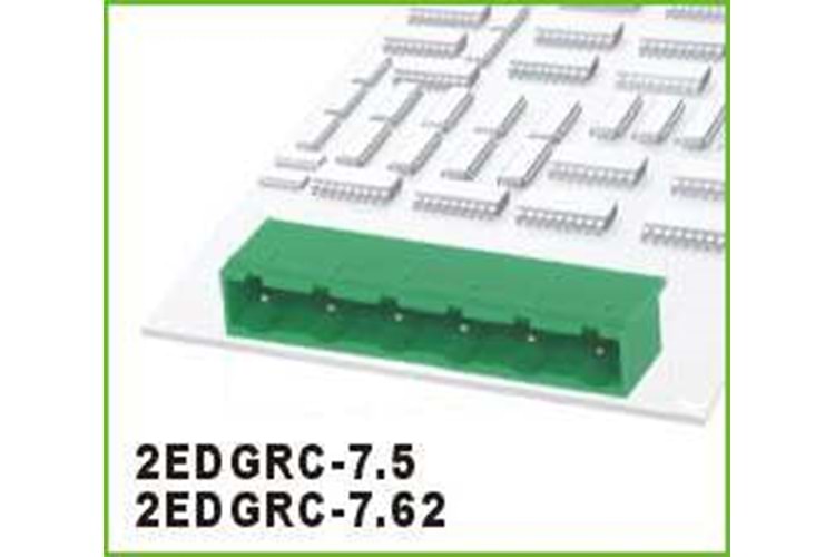 TERM 2P 7.62MM 90* GREEN CLOSED MALE THT