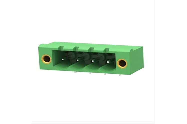 TERM 4P 5.08MM 90* GREEN CLOSED MALE SCREW MOUNT THT