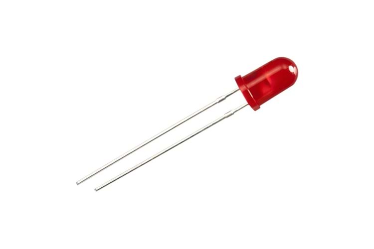 LED RED DIFFUSED 1.8-2V 5MM 620-625NM THT