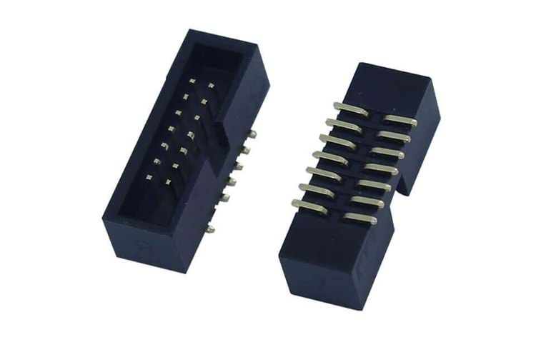 BOX HEADER 14P(2x7) 1.27MM MALE BLACK SMD
