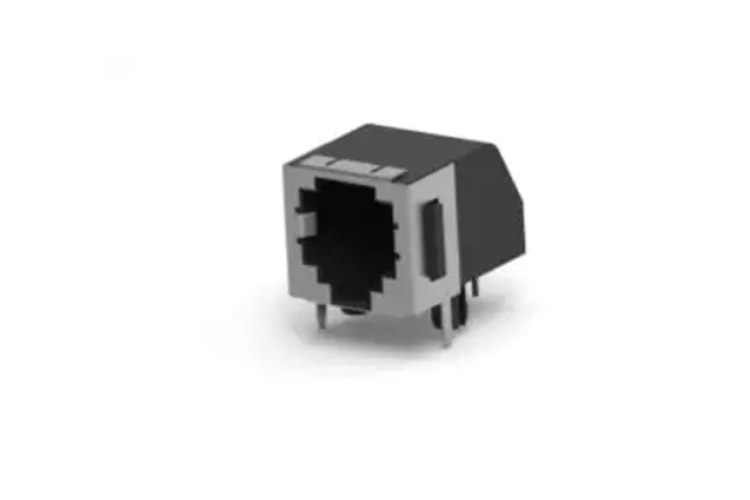 MODULAR JACK R/A 6P4C (RJ11,RJ14) BLACK THT