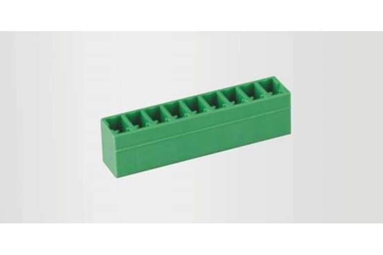 TERM 2P 3.81MM 180* GREEN CLOSED MALE THT