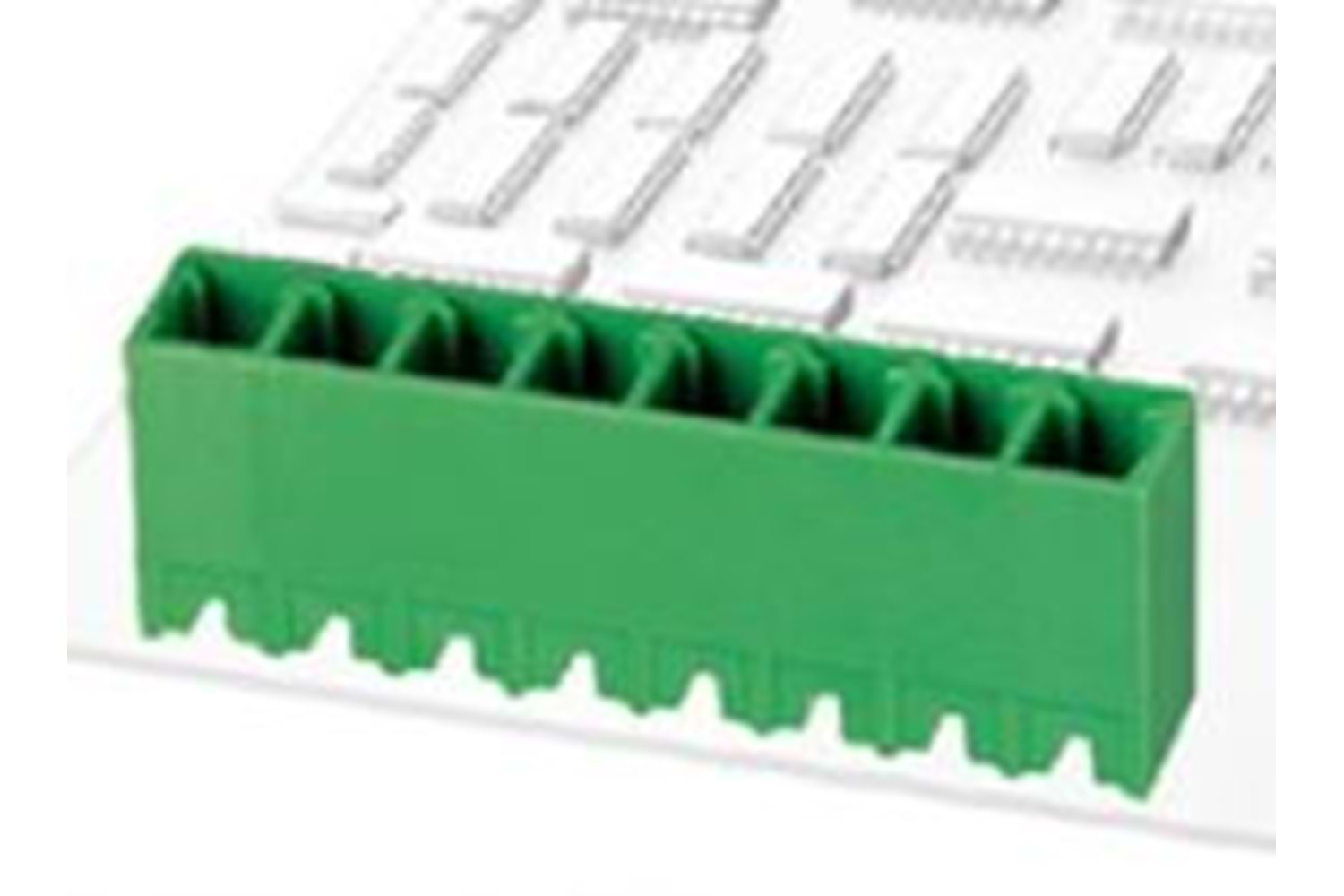 TERM 6P 3.81MM 180* GREEN CLOSED MALE THT