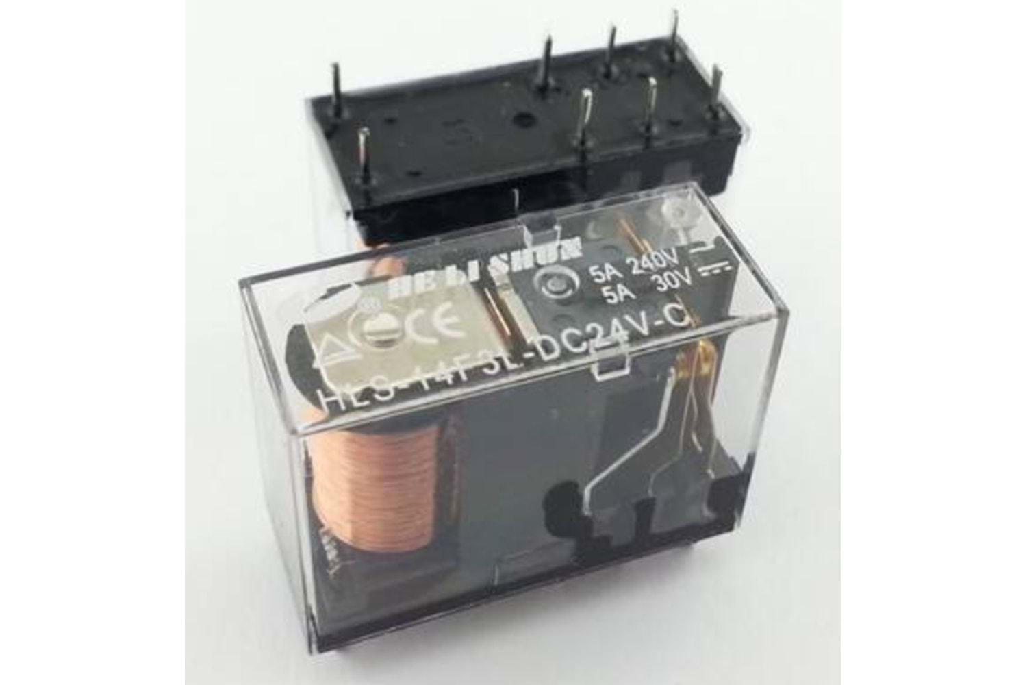 RELAY POWER 5A 24VDC 2FormC PCB TYPE TRANSPARENT
